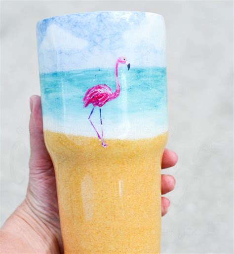 Flamingo Beach Tumbler The Sun And The Sand And A Drink In My Etsy