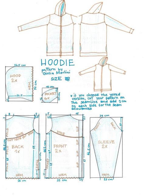 Hoodie Sewing Template