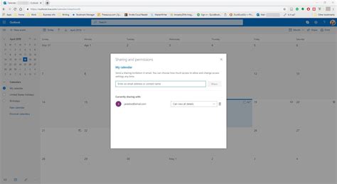 Outlook Calendar Sharing Request