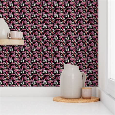 cute pandas on Sakura Wallpaper | Spoonflower