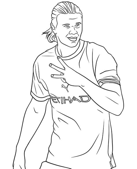 Erling Haaland coloring page to print