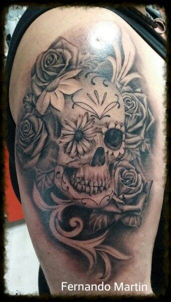 Tattoo Calavera Con Rosas Mas Que Arte Valladolid Fernando Martin En