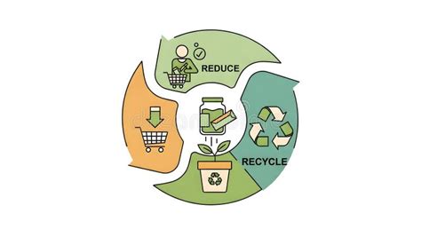 reduce reuse recycle  concept cycle diagram stock illustration