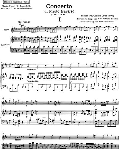 Concerto In D For Flute Sheet Music By Niccol Piccinni Nkoda