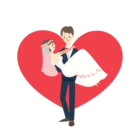 Jeune Couple De Mariage Mari Portant Mari E Dessin Anim Illustration