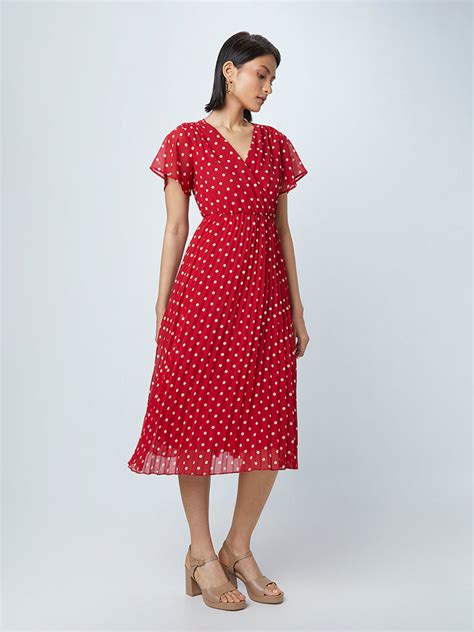 Red Polka Dot Dress Wrap Atelier Yuwa Ciao Jp