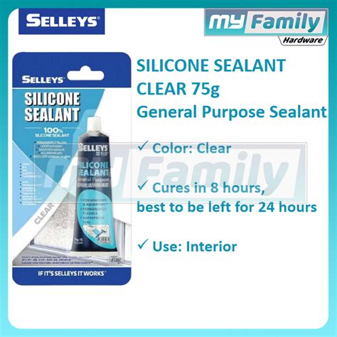 Selleys Silicone Sealant General Purpose G Clear Glass Aluminum