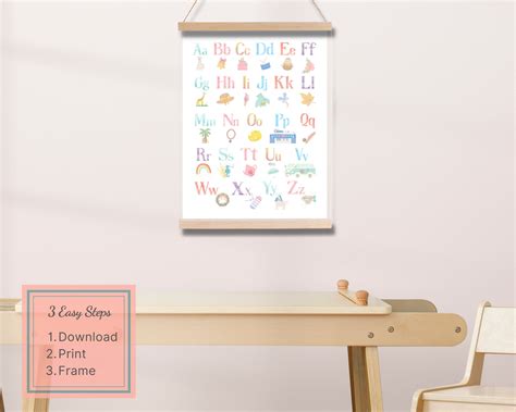 Printable Alphabet Poster / Alphabet Wall Art / ABC Poster / - Etsy