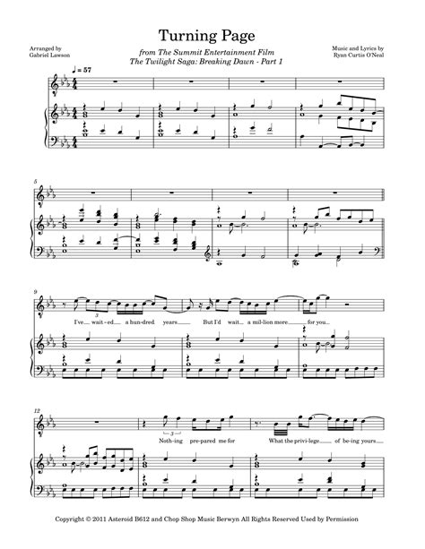 Turning Page Arr Gabriel Lawson Sheet Music Sleeping At Last