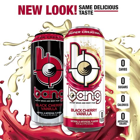 Buy Bang Black Cherry Vanilla Energy Drink 0 Calories Sugar Free With Super Creatine 16 Fl Oz