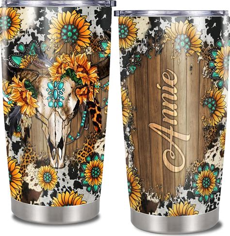 Vaso De Vaca Personalizado Con Tapa Con Nombre Personalizado De