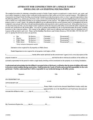 Fillable Online Fairfaxcounty Affidavit For Construction Of A Single