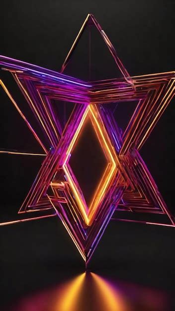 Premium Photo D Rendering Of Neon Laser Lights In A Triangular Shape