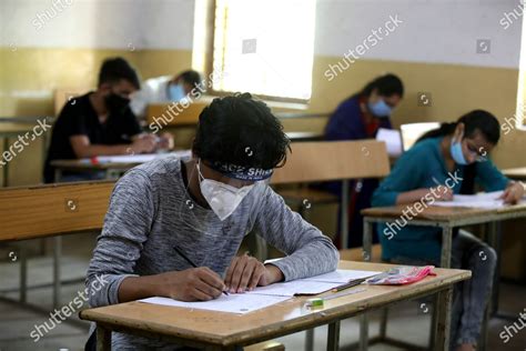 Indian School Children Take Examination During Editorial Stock Photo ...