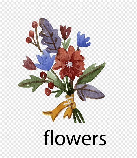 Pintura Em Aquarela De Outono Buqu Arranjo De Flores Retr Cor Png