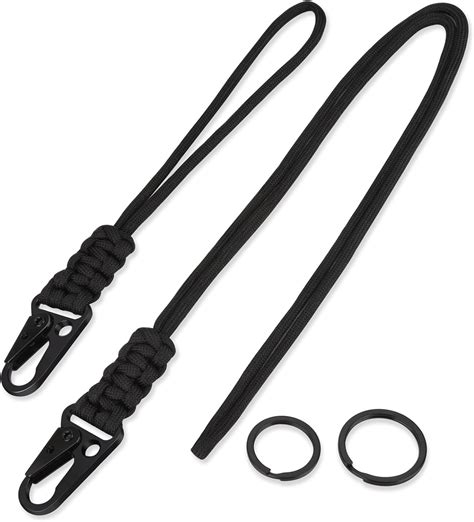 HONZUEN 2PCS Portachiavi Moschettone Paracord Intrecciato Cordino Da