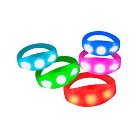 Pulsera Audioritmica 3 Leds De Color Kit De 10 Piezas Meses Sin