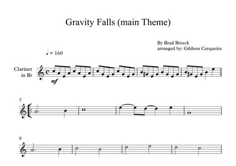 Gravity Falls Main Theme Arr Gildson Cerqueira Sheet Music Brad