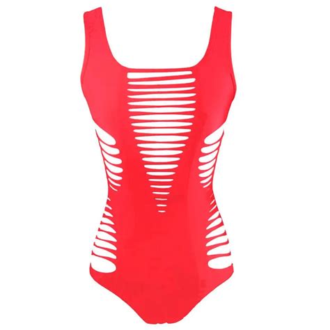 Bathing Suit Maillot Beach Bodysuit Swimsuit Red Monokini