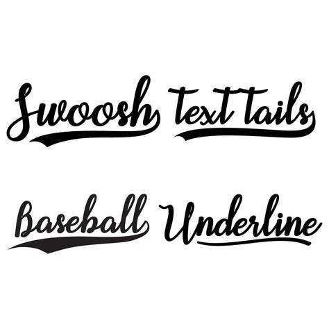 Text tail typography Swoosh baseball Sign text ornaments vector ...