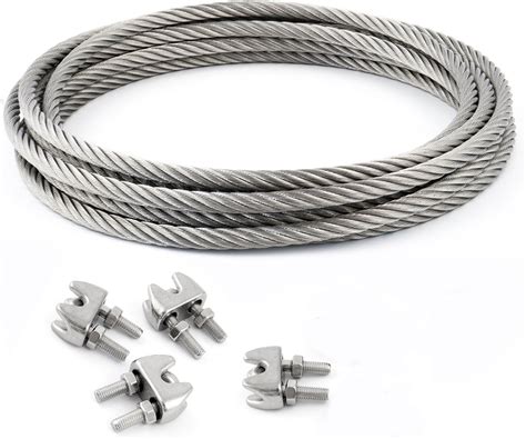 X Set M Cable Mm Acier Inox Cordage Torons Serre C Bles Trie