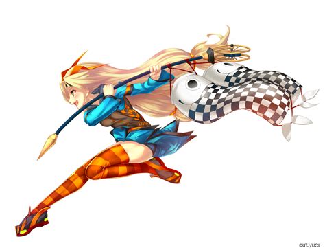 Safebooru 1girl Armbands Blonde Hair Flag Gradient Eyes Long Hair