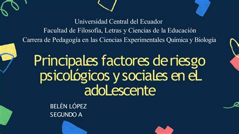 Principales Factores De Riesgo Psicológicos Y Sociales En El Adolescente Ppt