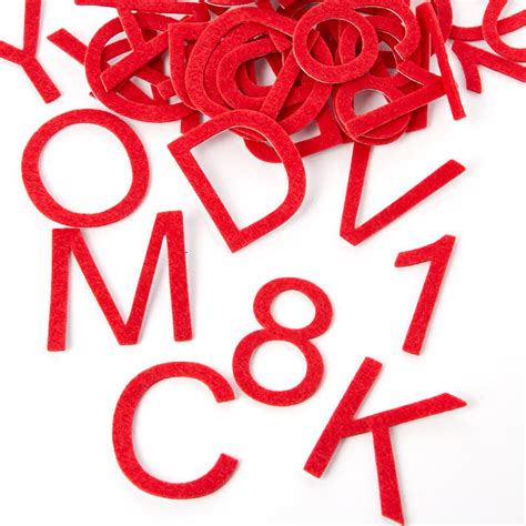 Red Felt Letter And Number Stickers Stickers Craft Basics Kids