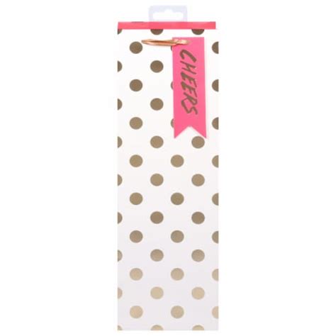 True Fabrications Gold Polka Dot Wine Bag Ct Qfc