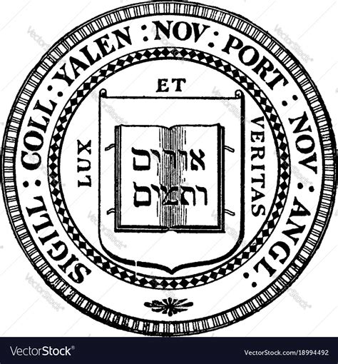 Seal of yale university vintage Royalty Free Vector Image