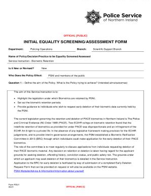 Fillable Online Form Rdu Initial Equality Screening Assessment Form