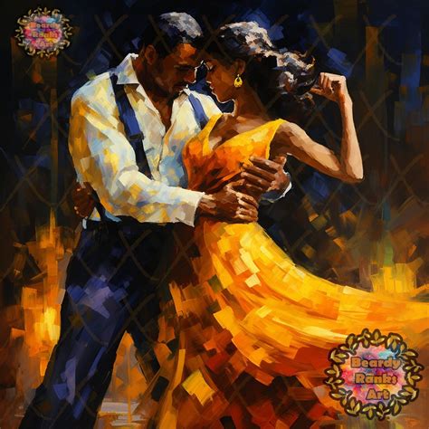 Black Salsa Dancing Couple Canvas Art, African American Dancing Couple Canvas Art, Wall Art ...