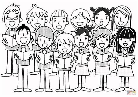 Childrens Chorus Coloring Page Free Printable Coloring Pages