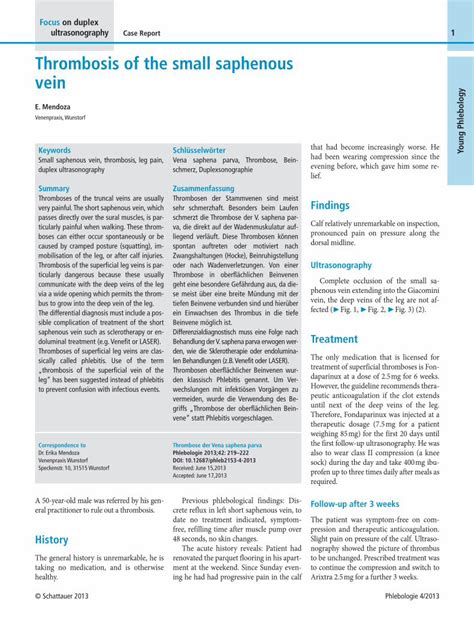 (PDF) Thrombosis of the small saphenous · PDF fileThrombosis of the ...