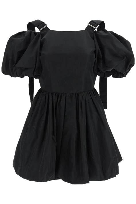 Off The Shoulder Taffeta Mini Dress With Slider Straps