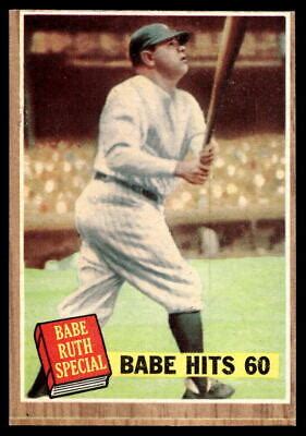 1962 Topps 139 Babe Ruth Special Babe Hits 60 EX EXMINT Wrinkle GREEN