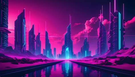 Premium Photo Metaverse Synth Wave Retro Wave Cyberpunk Neon