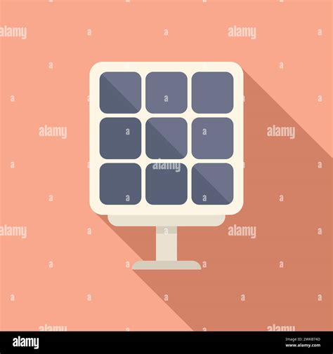 Charge Solar Panel Icon Flat Vector Roof Grid Thermal Cell Solution