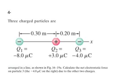 Solved Three Charged Particles Are Arranged In A Line As