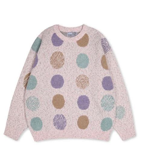 MUSINSA YOUTHBATH DOT COLOR SCHEME WOOL KNIT PINK