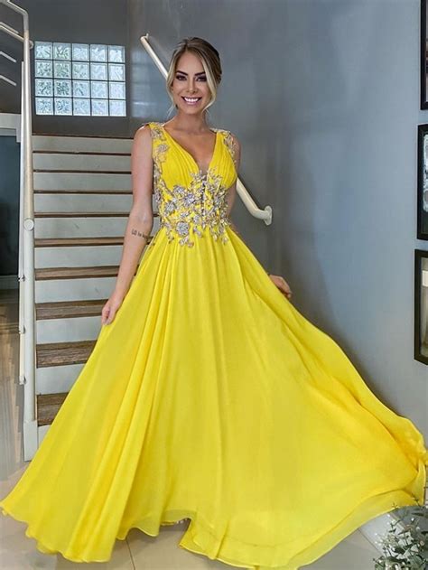 Vestido Longo Amarelo Fotos Modelos E Tend Ncias Para Madrinhas