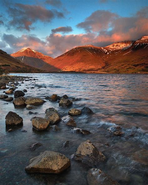 Great Langdale Valley In Lake District National Park Sunset At