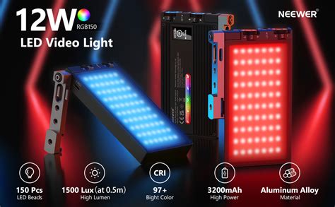 Neewer Rgb Led Camera Video Light W Rgb Full Color Pocket Size