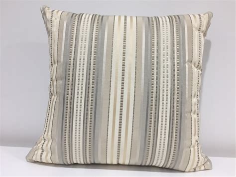 Gray Beige Stripe Pillow Cover Custom Pattern Pillow Cover