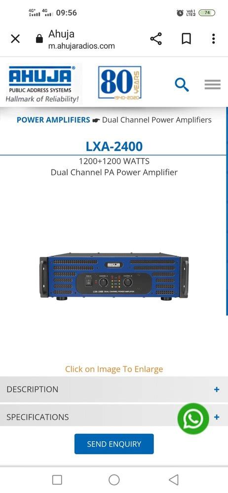 2 Channels Ahuja Lxa 2400 Dual Channel Power Amplifiers At Rs 36900 In