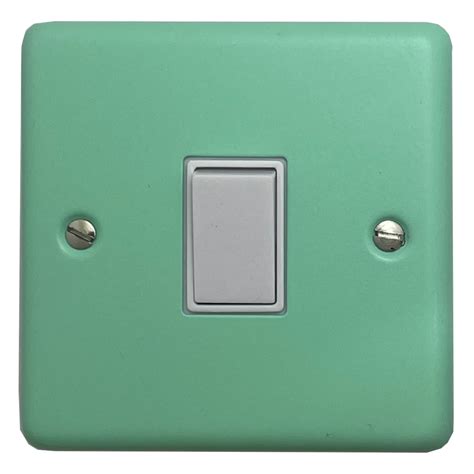 G H Contour Peppermint Green Light Switch 1 Gang White Switch