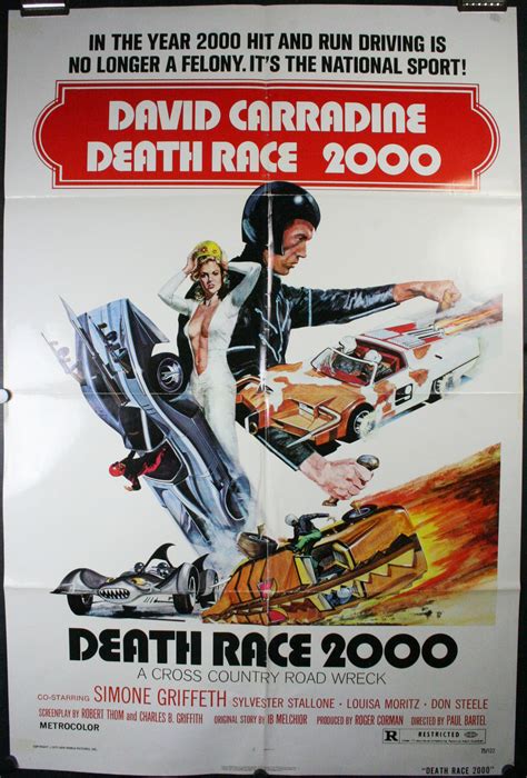 DEATH RACE 2000, Original Stallone & Carradine Grindhouse Movie Poster ...