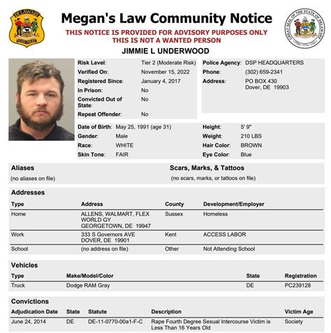 Homeless Sex Offender Notification Delaware State Police State Of Delaware