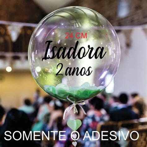 Adesivo Vinil Personalizado Para Bubble E Bal O Metalizado Elo