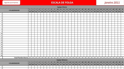 Planilha Pronta Escala De Folgas Inteligente Planilha Em Excel 12 Em 1